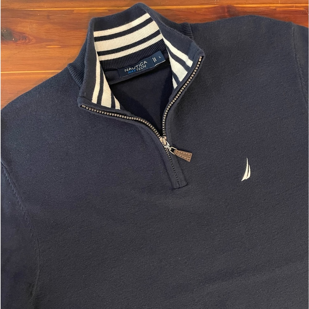 Like New | Nautica Navtech Quarter 1/4-Zip Mock Neck Pullover Sweater - Picture 7 of 13
